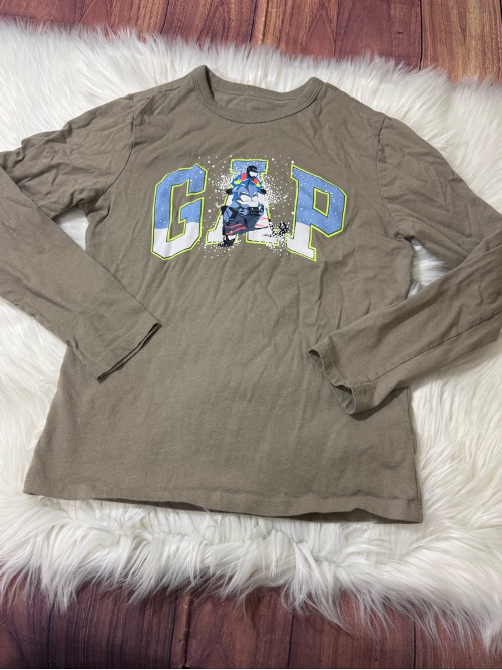 Gap Kids Gray Long Sleeve Graphic Shirt - Boys Size M